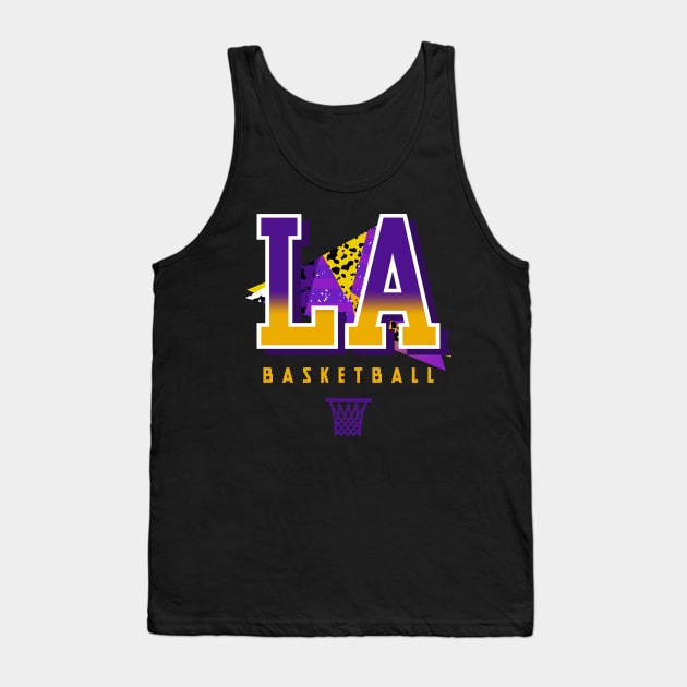 Los Angeles Basketball Retro Tank Top by funandgames